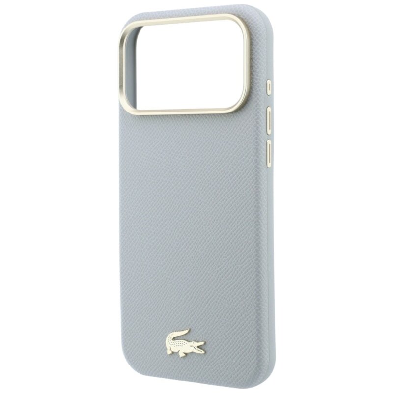 Etui LACOSTE Champs Elysees Embossed MagSafe do Apple iPhone 17 Pro/18 Pro Szary