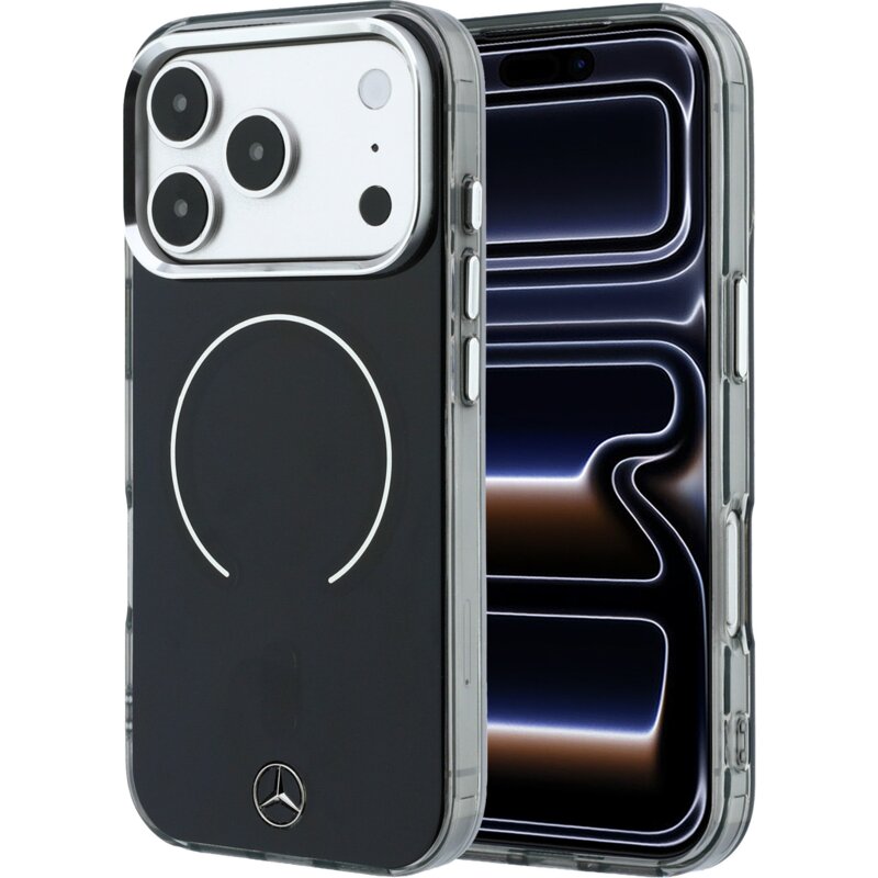 Etui MERCEDES Double Layer Iconic Logo MagSafe do Apple iPhone 17 Pro Max / 18 Pro Max Czarny