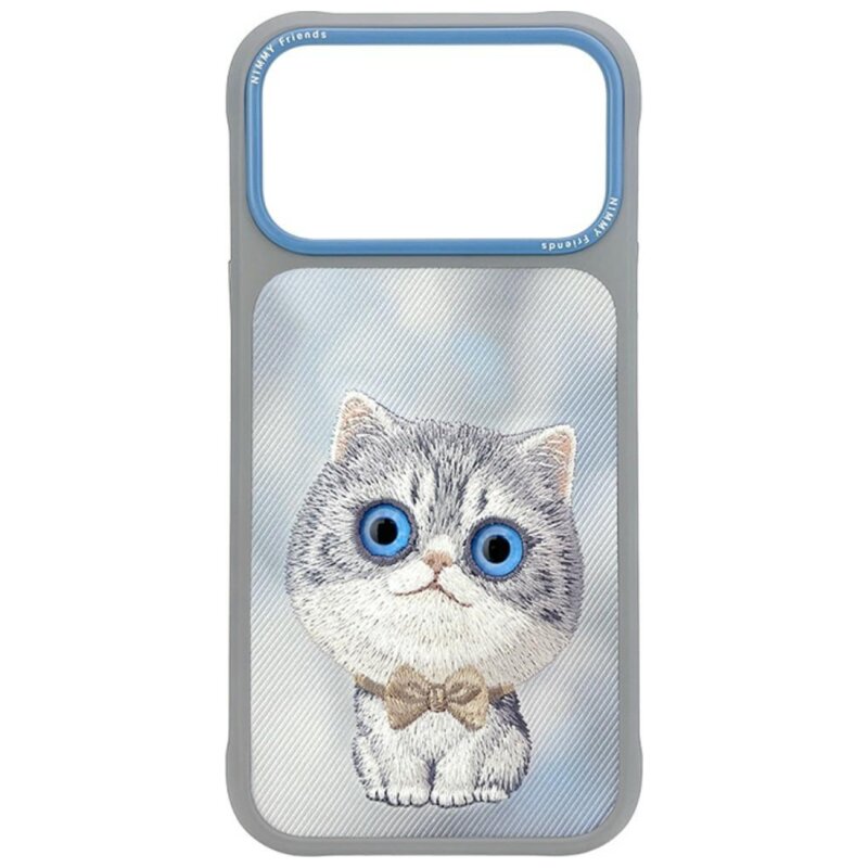 Etui NIMMY Big Eye Silver Shaded Cat do Apple iPhone 17 Pro/18 Pro Szary