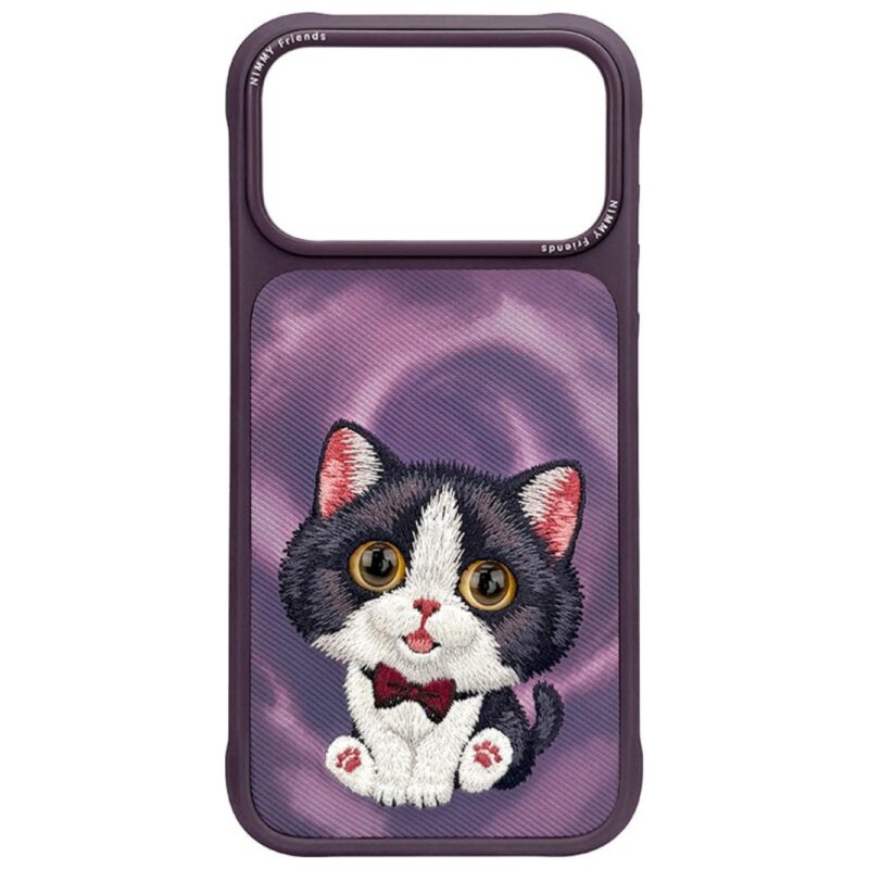 Etui NIMMY Big Eye Cream Cat do Apple iPhone 17 Pro/18 Pro Fioletowy