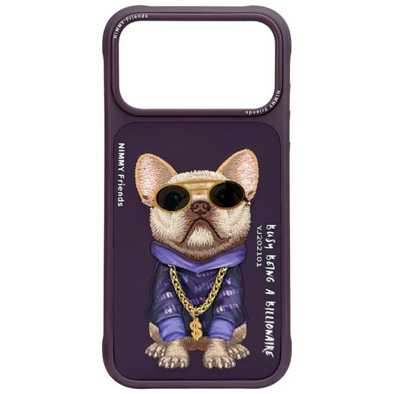 Etui NIMMY Glasses Cool Dog do Apple iPhone 17 Pro/18 Pro Fioletowy