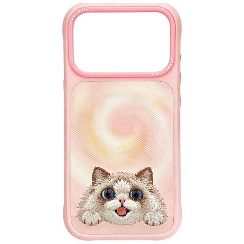 Etui NIMMY Big Eye Lying Ragdoll Cat do Apple iPhone 17 Pro/18 Pro Różowy
