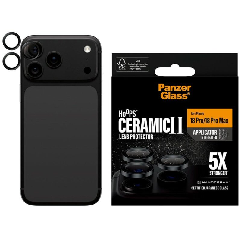 Szkło ceramiczne na obiektyw PANZERGLASS Hoops Ceramic Camera Lens do Apple iPhone 18 Pro/18 Pro Max