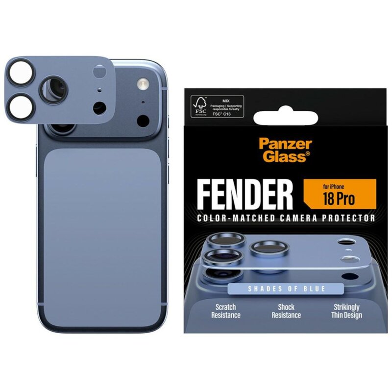Nakładka na obiektyw PANZERGLASS Fender Camera Protector do Apple iPhone 18 Pro Niebieski