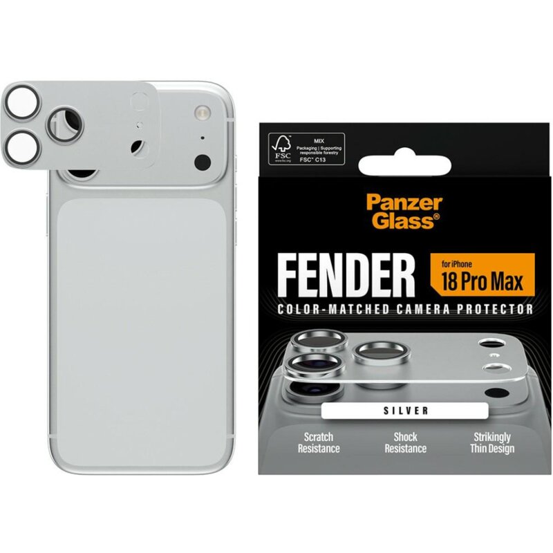 PanzerGlass Fender Camera Protector do iPhone 18 Pro Max Silver