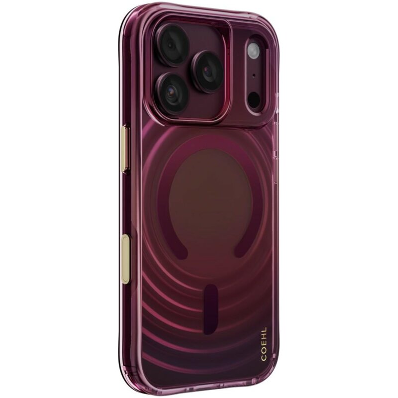 Etui UNIQ Coehl Vela Magnetic Charging do Apple iPhone 17 Pro/18 Pro Bordowy