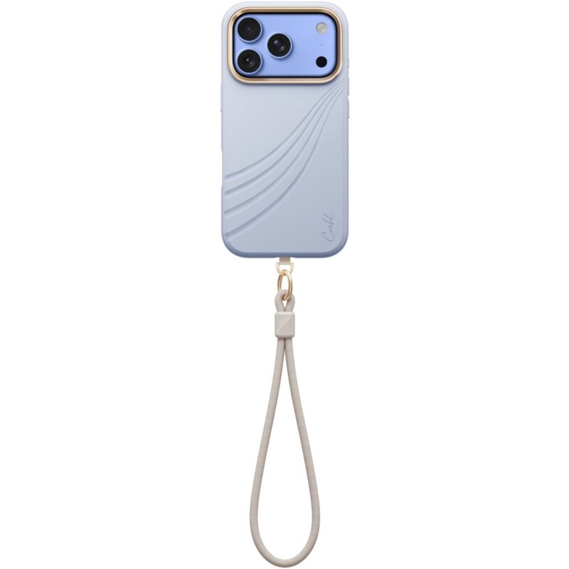 Etui UNIQ Coehl Serina Magnetic Charging do Apple iPhone 17 Pro/18 Pro Niebieski + Smycz