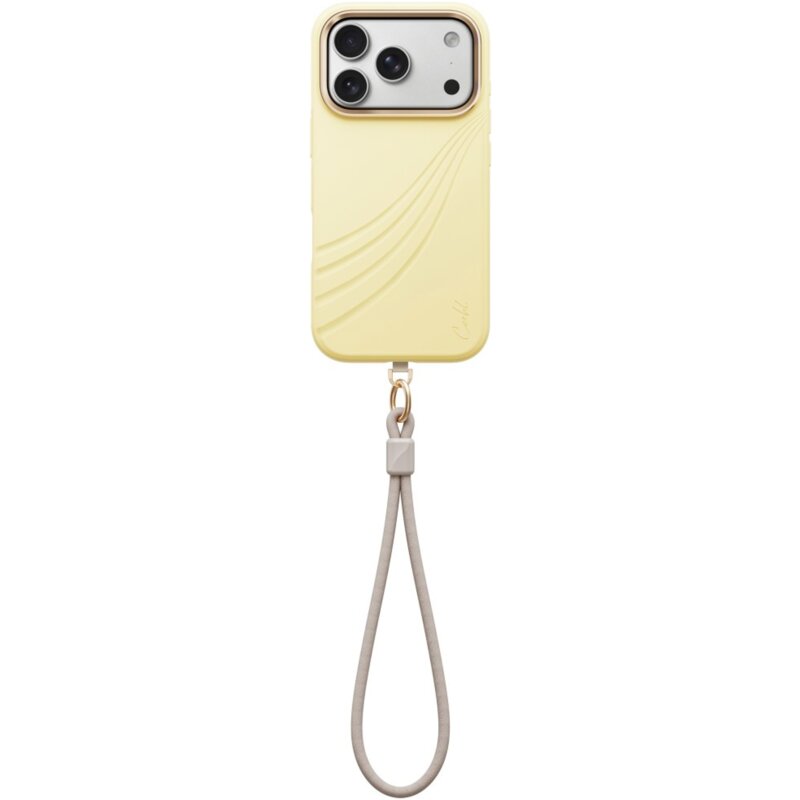 Etui UNIQ Coehl Serina Magnetic Charging do Apple iPhone 17 Pro/18 Pro Żółty + Smycz