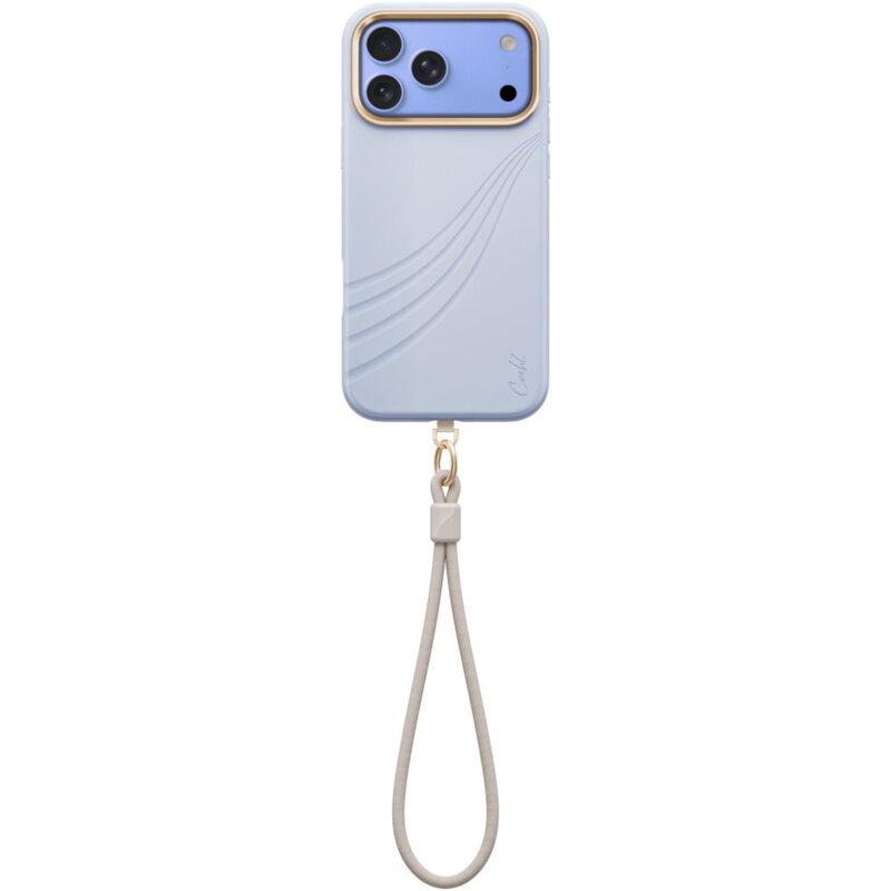 Etui UNIQ Coehl Serina Magnetic Charging do Apple iPhone 17 Pro Max/18 Pro Max Niebieski + Smycz