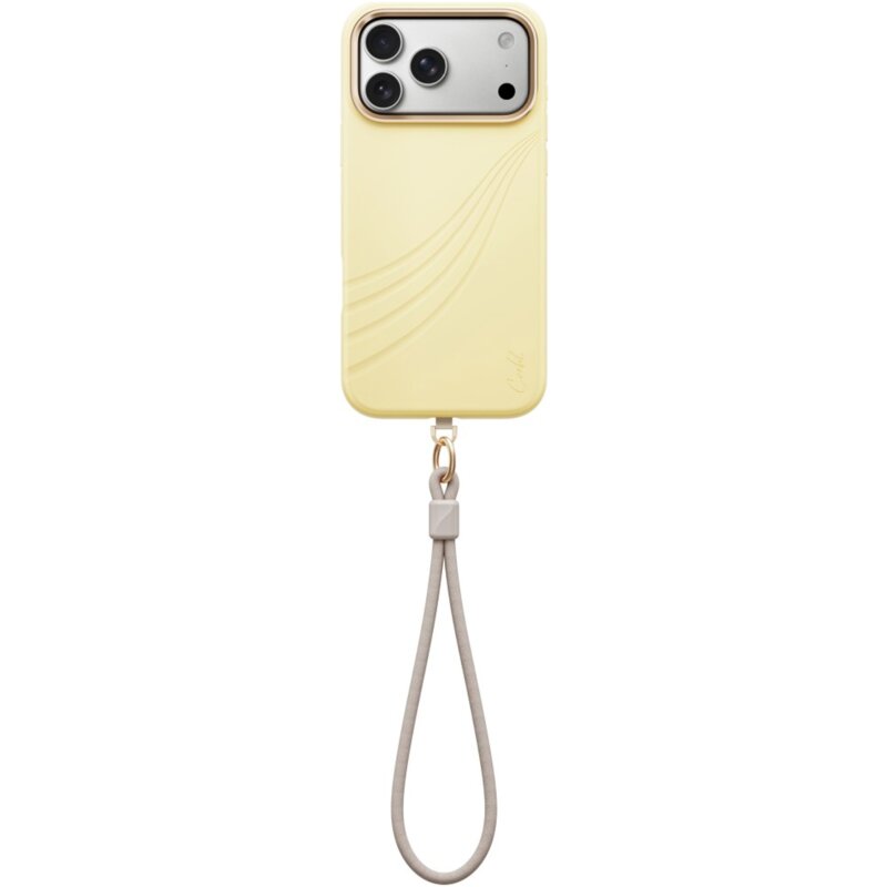 Etui UNIQ Coehl Serina Magnetic Charging do Apple iPhone 17 Pro Max/18 Pro Max Żółty + Smycz