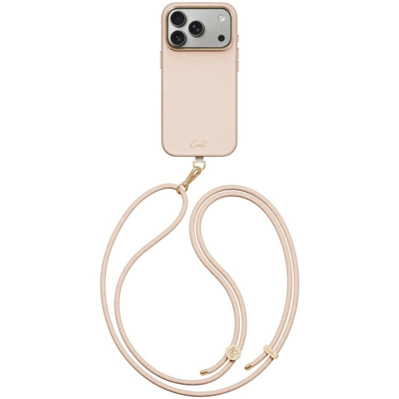 Etui UNIQ Coehl Mirelle Magnetic Charging do Apple iPhone 17 Pro/18 Pro Różowy + Smycz