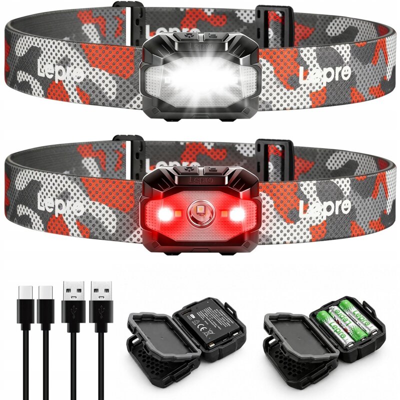 Latarka czołowa LEPRO 320023-2 USB (2 szt.)