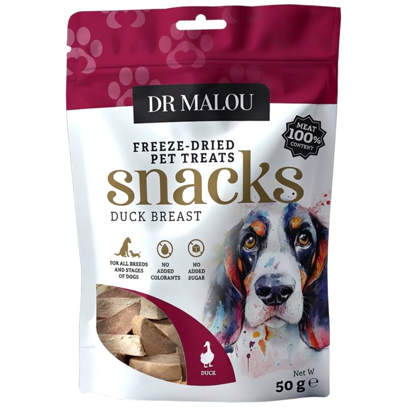 Przysmak dla psa DR MALOU Pierś z kaczki 100% 50 g