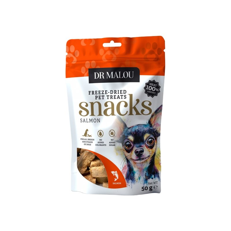 Przysmak dla psa DR MALOU Łosoś 100% 50 g