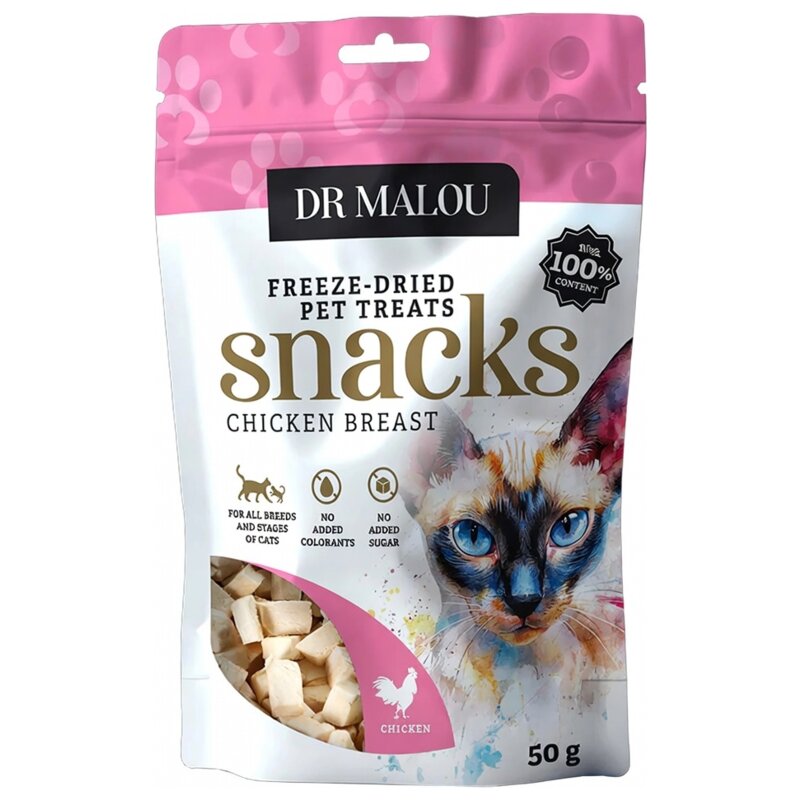 Przysmak dla kota DR MALOU Pierś z kurczaka 100% 50 g