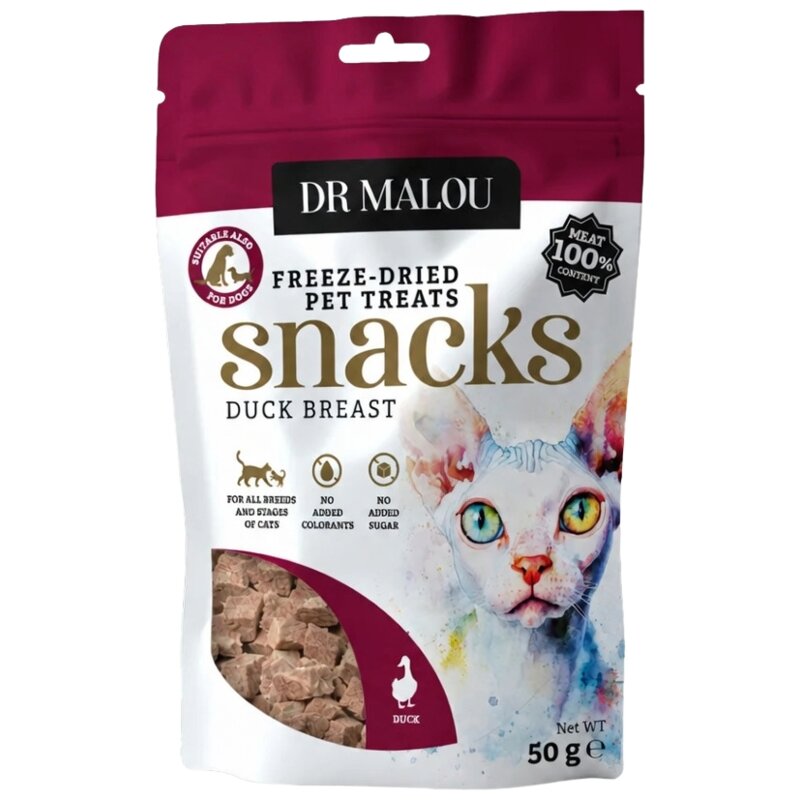Przysmak dla kota DR MALOU Pierś z kaczki 100% 50 g