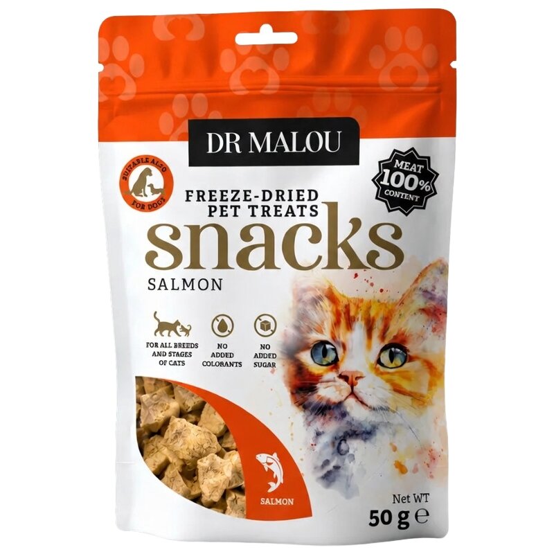 Przysmak dla kota DR MALOU Łosoś 100% 50 g
