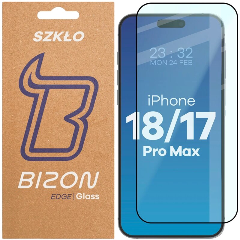 Szkło hartowane BIZON Glass Edge do Apple iPhone 17 Pro Max/18 Pro Max