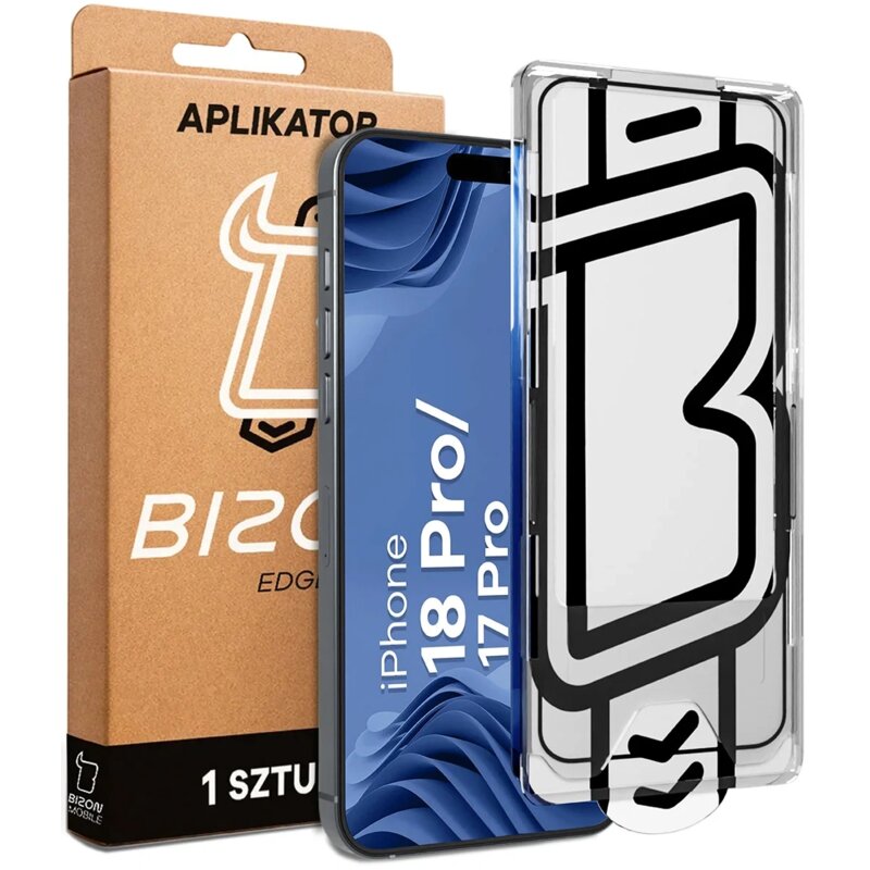 Szkło hartowane BIZON Glass Aplikator Edge do Apple iPhone 17 Pro/18 Pro