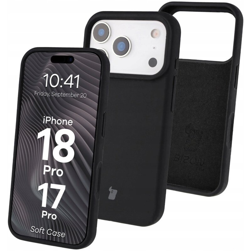 Bizon Silikonowe Soft do Apple iPhone 17 Pro / 18 Pro Czarny