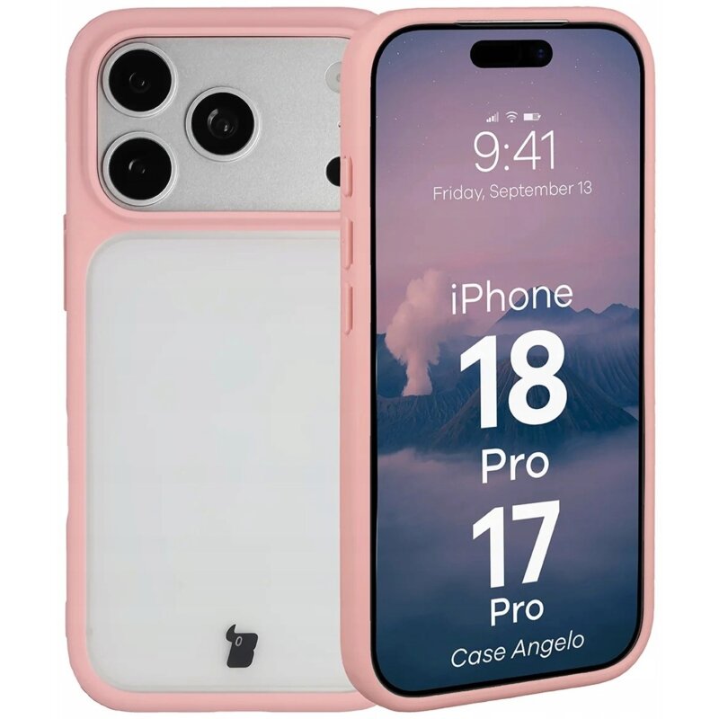 Etui BIZON Case Angelo do Apple iPhone 17 Pro/18 Pro Pudrowy róż matowy