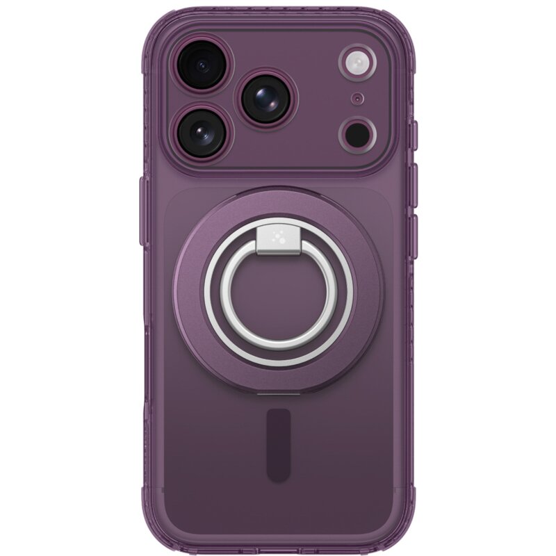 Etui AMAZINGTHING Titan Pro Lens Ring Set MagSafe do Apple iPhone 18 Pro Przezroczysto-fioletowy