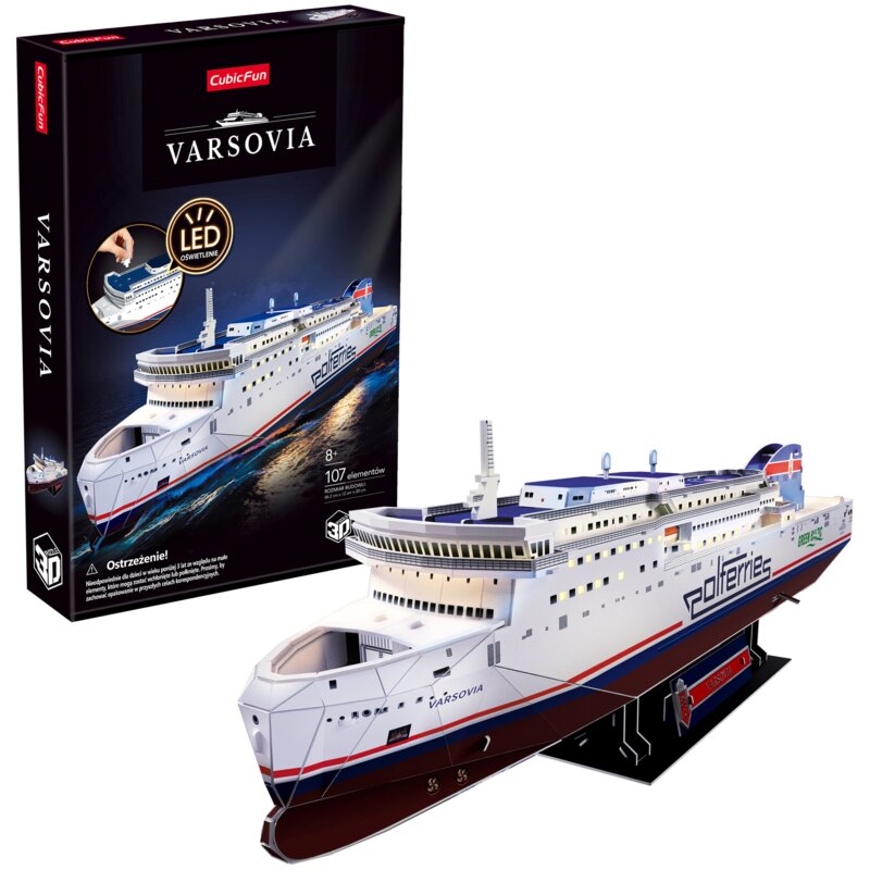 Puzzle 3D CUBIC FUN LED Prom Varsovia 306-L550H (107 elementów)