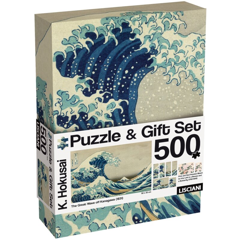 Puzzle LISCIANI Adults Fala Hokusai Zestaw podarunkowy 304-120765 (500 elementów)