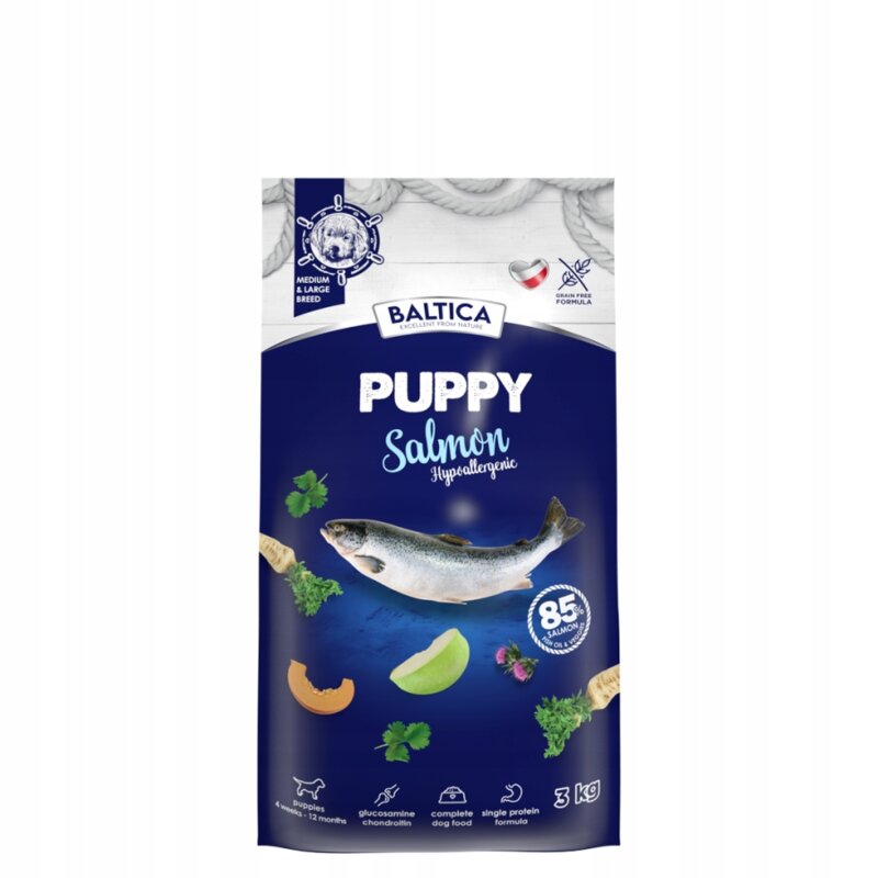 BALTICA Excellent Szczeniak Mono Łosoś Rasy średnie i duże - sucha karma dla psa - 3kg