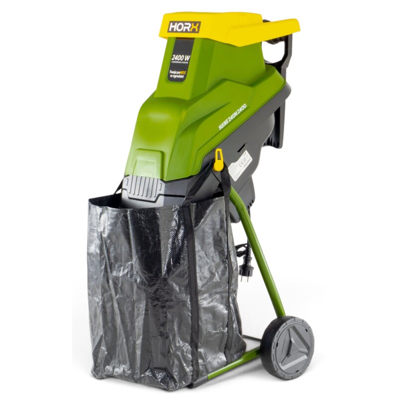 Rozdrabniacz do gałęzi HORX HXRE elektryczny 2400W średnica cięcia 40mm