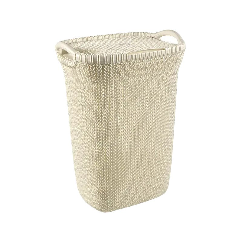 Kosz na pranie CURVER Knit 57L Kremowy