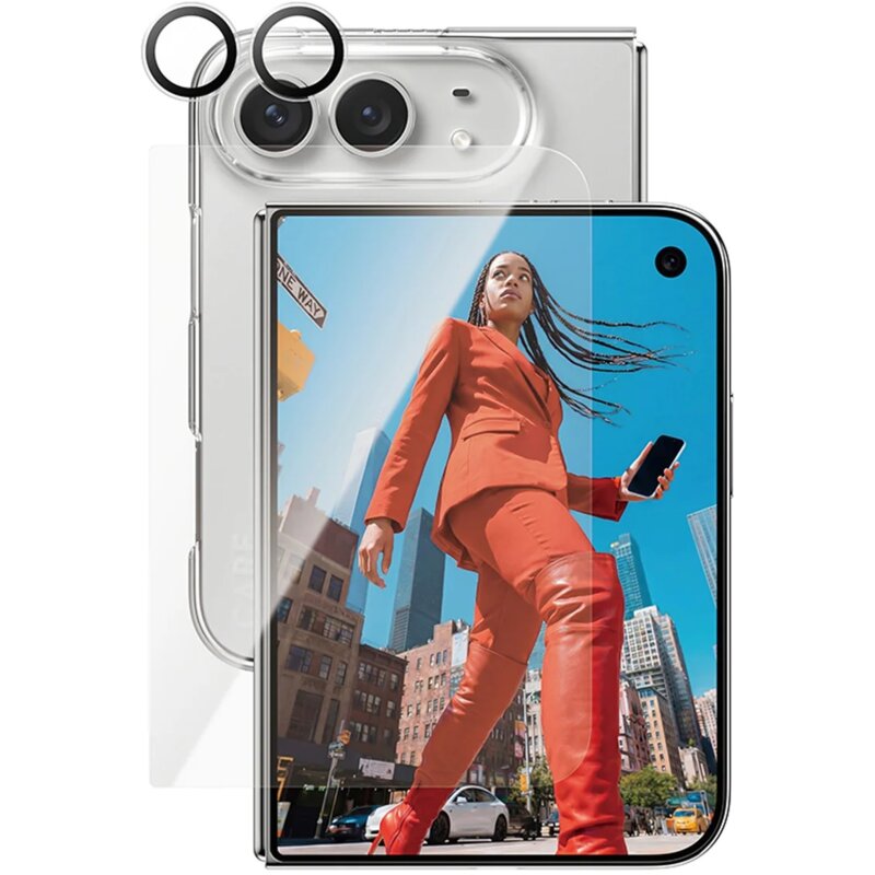 Etui PANZERGLASS Sl1M MagSafe 3w1 do Apple iPhone Duo Przezroczysty + szkło hartowane + osłona obiektywu