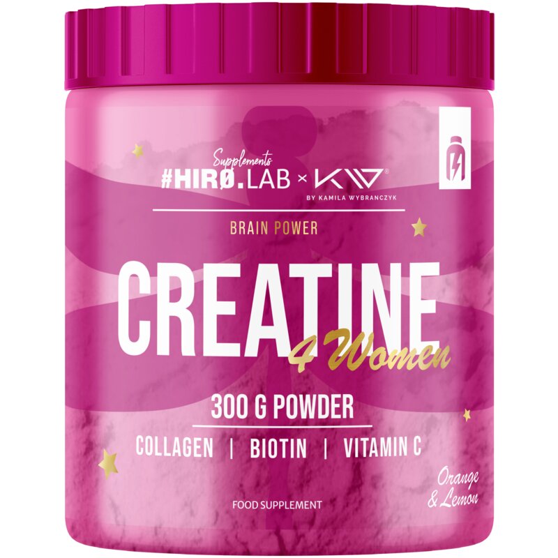 Monohydrat kreatyny HIRO.LAB 4 Woman Pomarańczowo-cytrynowy (300g)