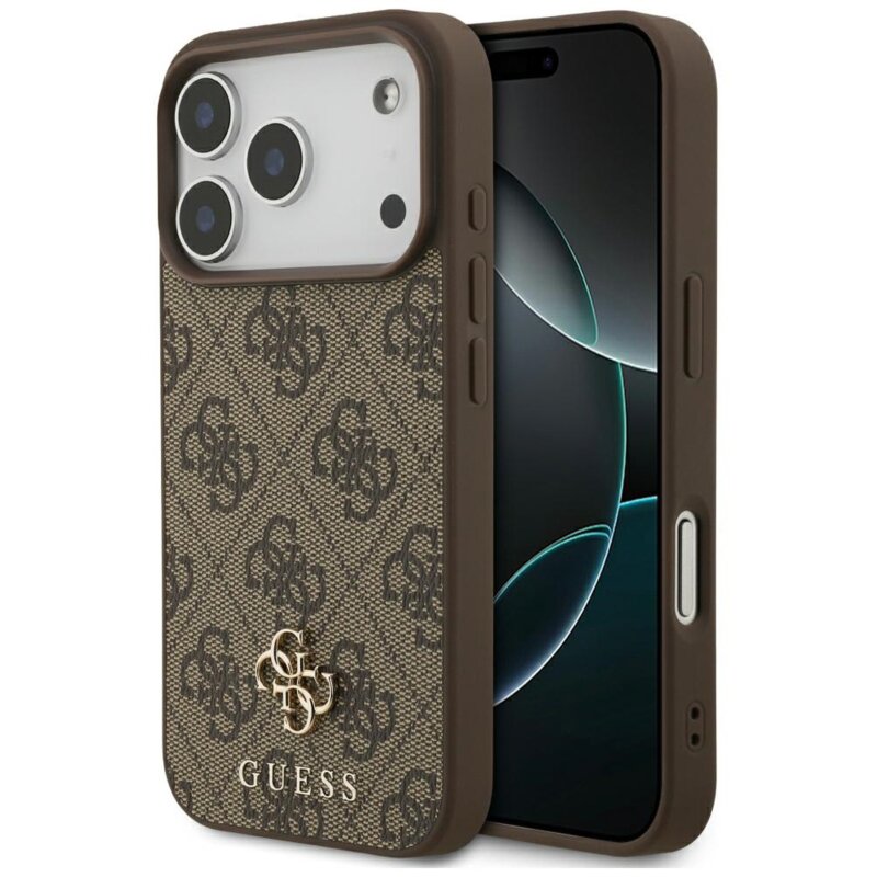 Etui GUESS 4G Small Classic Logo MagSafe do Apple iPhone 17 Pro/18 Pro Brązowy