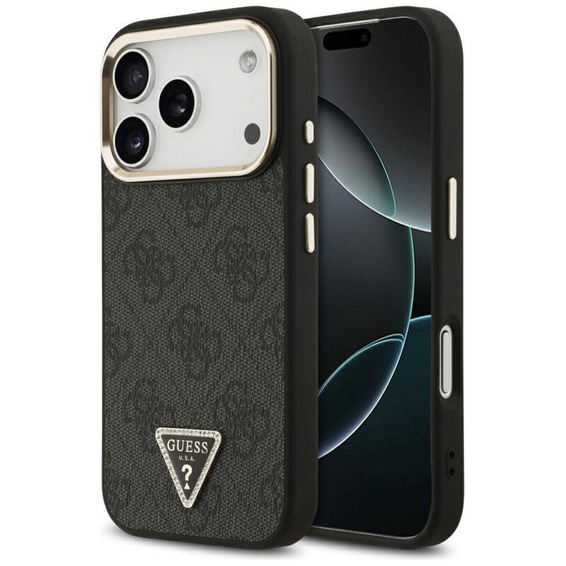 Etui GUESS 4G Triangle Logo MagSafe do Apple iPhone 17 Pro/18 Pro Czarny