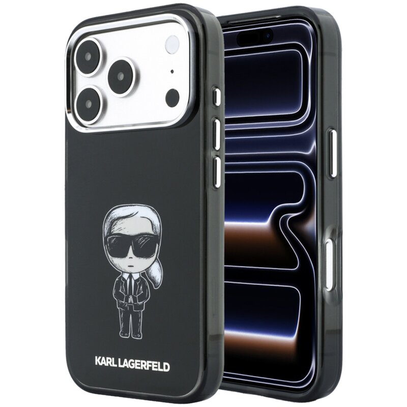 Etui KARL LAGERFELD IML Ikonik Sketch Print MagSafe do Apple iPhone 17 Pro/18 Pro Czarny