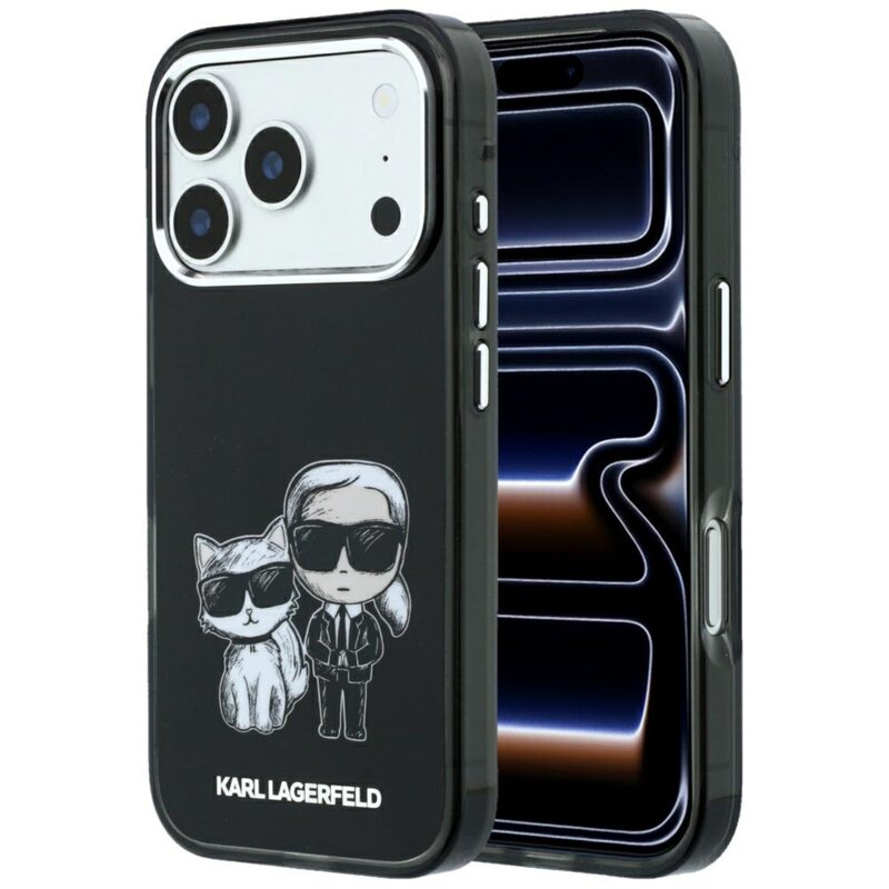 Etui KARL LAGERFELD IML Karl&Choupette Bodies Sketch Print MagSafe do Apple iPhone 17 Pro/18 Pro Czarny