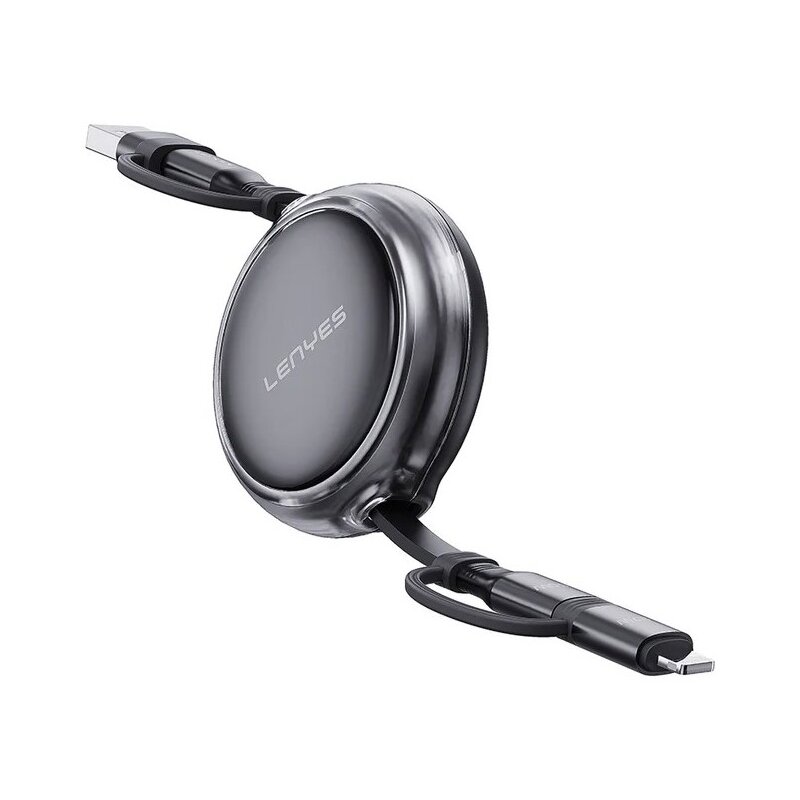 Kabel USB-A/USB-C - USB-C/Lightning LENYES LC552 60W 0.95 m Czarny