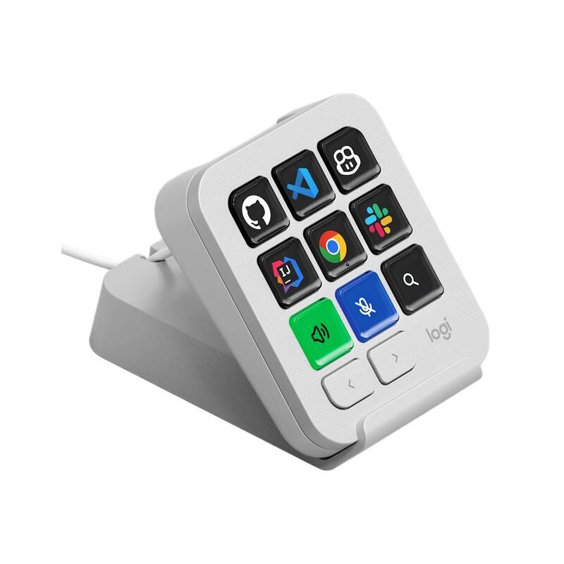 Logitech MX Keypad z klawiszami LCD do sterowania AI i aplikacjami Jasnoszary