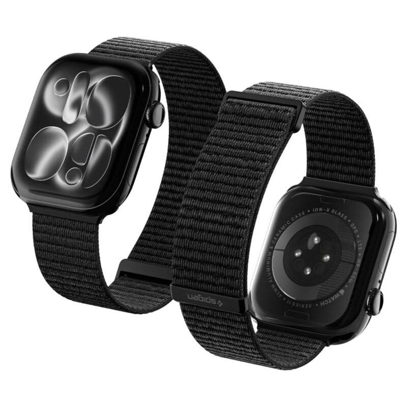 Pasek SPIGEN WBF01 do Apple Watch 8/9/10/11/12/SE/ULTRA do koperty 44/45/46/49 mm Czarny
