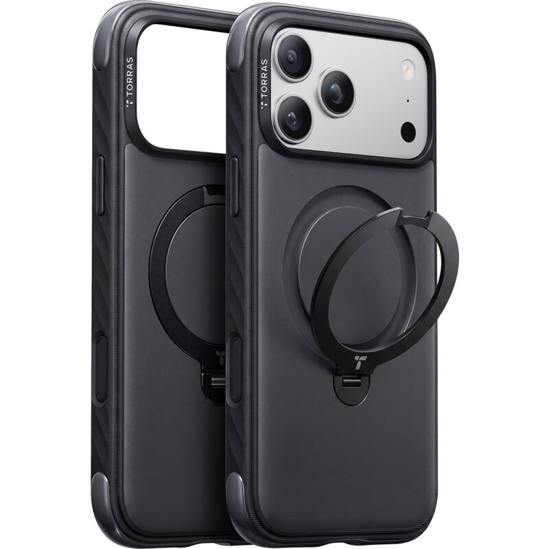 Etui TORRAS Ostand Q3 Rugg MagSafe do Apple iPhone 17 Pro/18 Pro Czarny