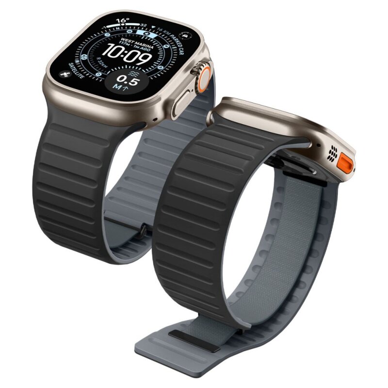 Pasek SPIGEN Athlex Air M do Apple Watch 8/9/10/11/12/SE/ULTRA do koperty 44/45/46/49mm Czarno-Szary