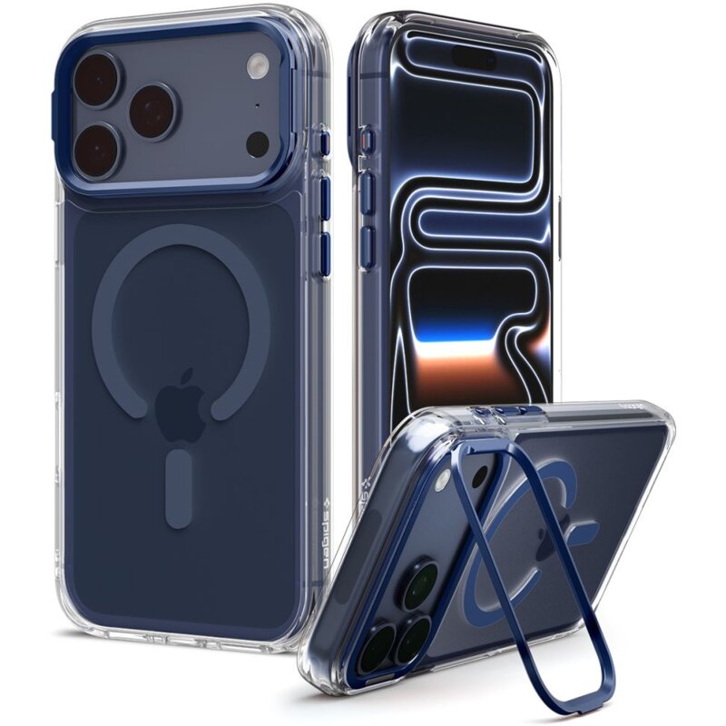Etui SPIGEN Ultra Hybrid Optik S MagSafe do Apple iPhone 17 Pro Max/18 Pro Max Przezroczysto-niebieski