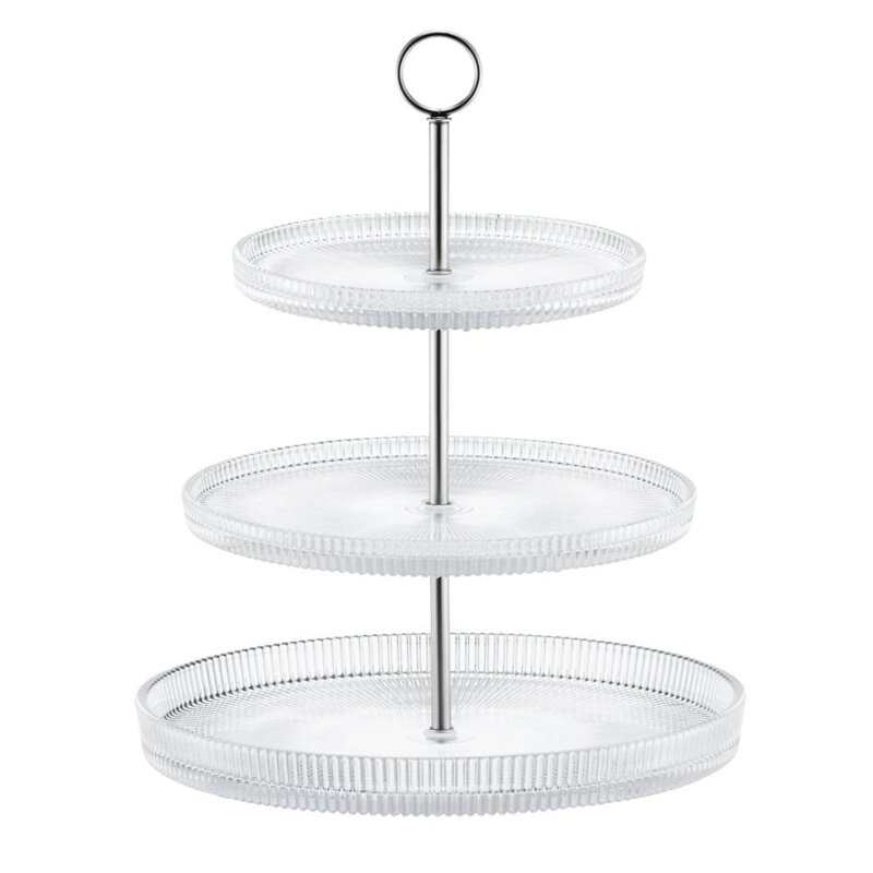 Patera AMBITION Curly 67612 3 poziomy Przezroczysto-srebrna