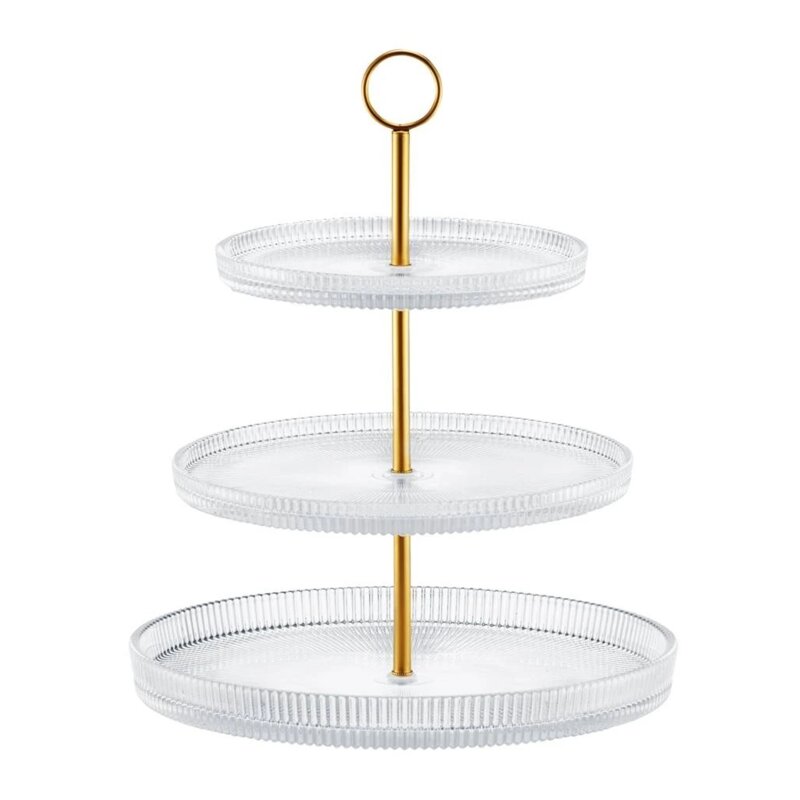 Patera AMBITION Curly 67613 3 poziomy Przezroczysty-złoty