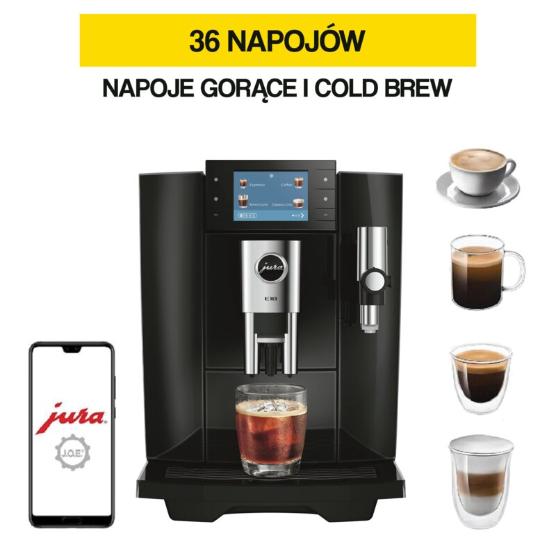Jura E10  Diamond Black (EA) Kawa na zimno Szerokość 27cm