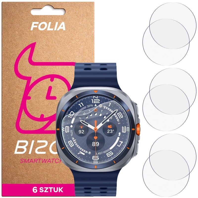 Folia ochronna BIZON Watch Film HydroFlex do Samsung Galaxy Watch Ultra 2/Ultra 1/Classic 6 (47 mm) (6 szt.)