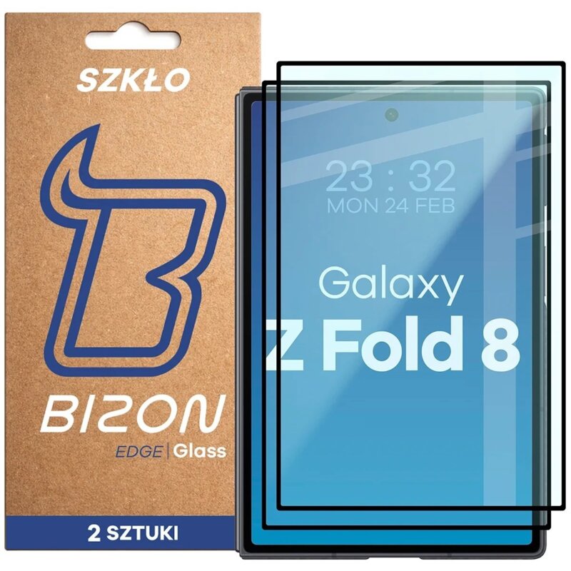 Szkło hartowane BIZON Glass Edge Duo do Samsung Galaxy Z Fold 8 (2 szt.)