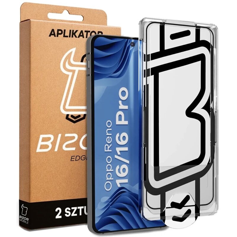Szkło hartowane BIZON Glass Edge do Oppo Reno 16/16 Pro (2 szt.)