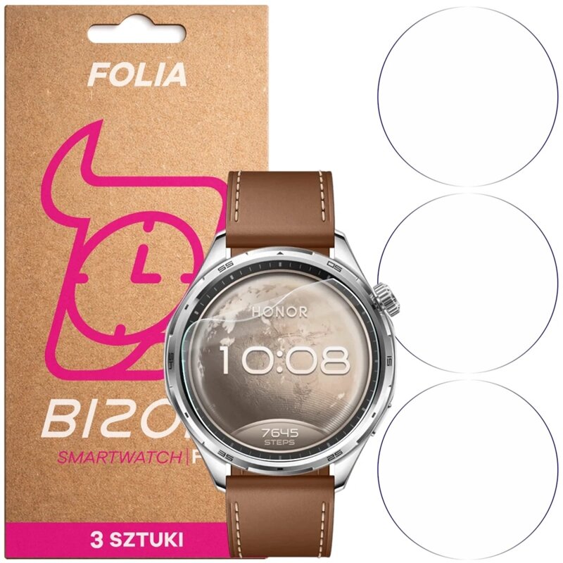 Folia hydrożelowa BIZON Watch Film HydroFlex do Honor Watch 6 (3 szt.)